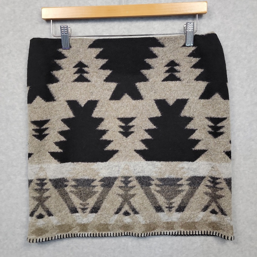 Karen By Karen Kane Southwest Tribal Pattern Mini Skirt Wool Blend PullOn Sz M
